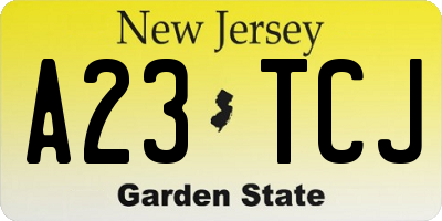 NJ license plate A23TCJ