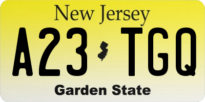 NJ license plate A23TGQ