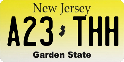 NJ license plate A23THH