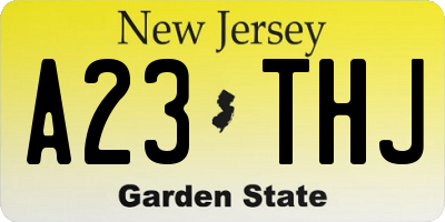 NJ license plate A23THJ