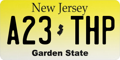 NJ license plate A23THP