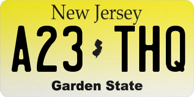 NJ license plate A23THQ