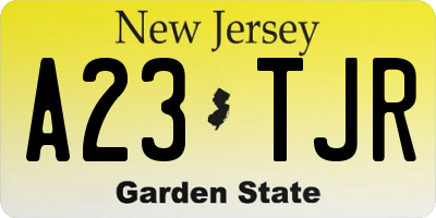 NJ license plate A23TJR