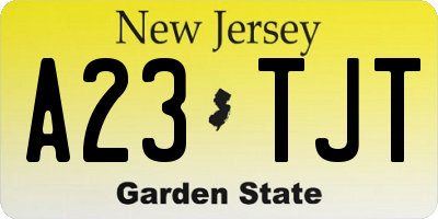 NJ license plate A23TJT
