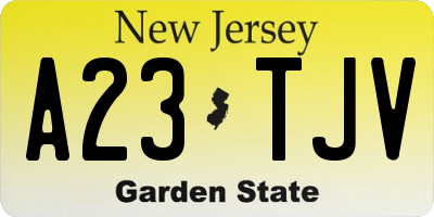 NJ license plate A23TJV