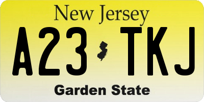 NJ license plate A23TKJ