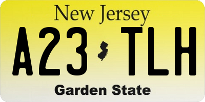 NJ license plate A23TLH