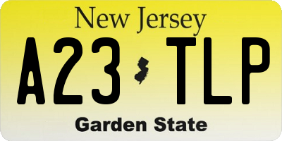 NJ license plate A23TLP