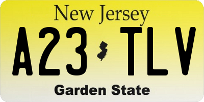 NJ license plate A23TLV
