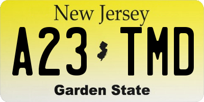 NJ license plate A23TMD