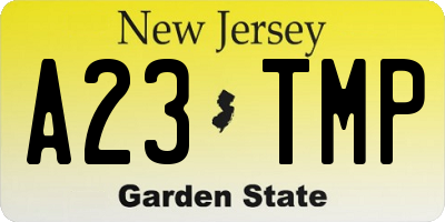 NJ license plate A23TMP