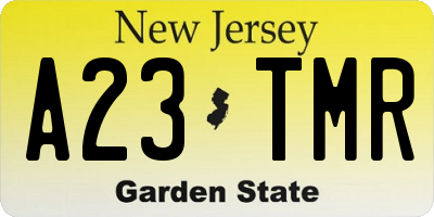 NJ license plate A23TMR