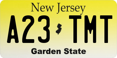 NJ license plate A23TMT