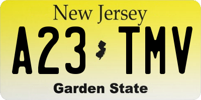 NJ license plate A23TMV
