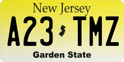 NJ license plate A23TMZ