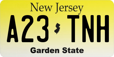 NJ license plate A23TNH