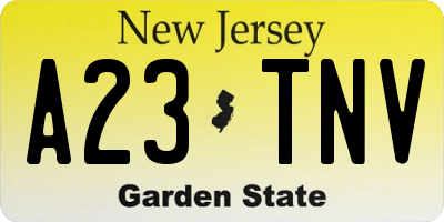 NJ license plate A23TNV