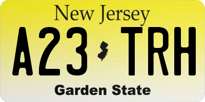 NJ license plate A23TRH