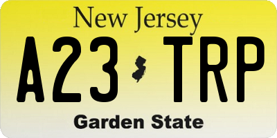NJ license plate A23TRP