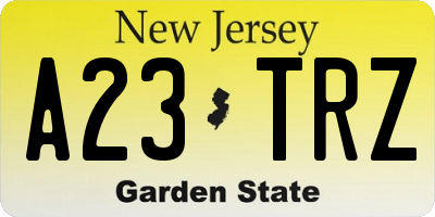 NJ license plate A23TRZ