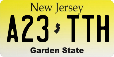 NJ license plate A23TTH