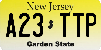 NJ license plate A23TTP