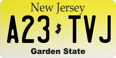 NJ license plate A23TVJ