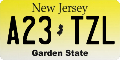 NJ license plate A23TZL