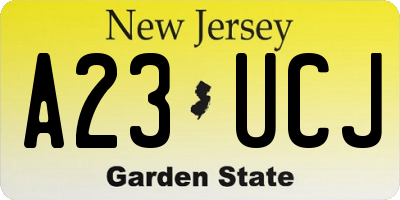 NJ license plate A23UCJ