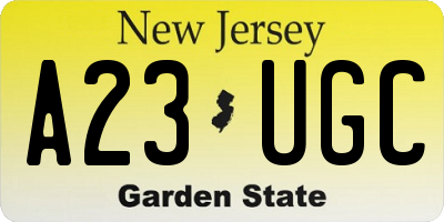 NJ license plate A23UGC