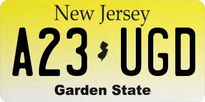 NJ license plate A23UGD