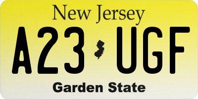 NJ license plate A23UGF