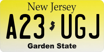 NJ license plate A23UGJ