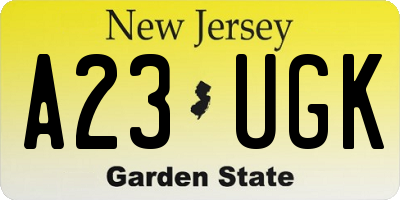 NJ license plate A23UGK