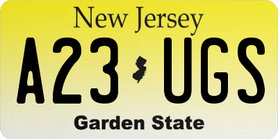 NJ license plate A23UGS