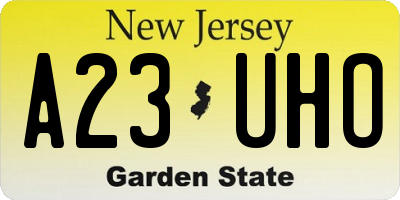 NJ license plate A23UHO