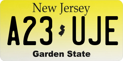 NJ license plate A23UJE