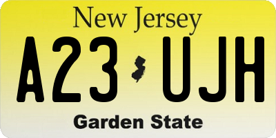 NJ license plate A23UJH