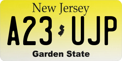 NJ license plate A23UJP