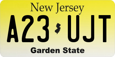 NJ license plate A23UJT