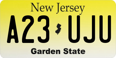 NJ license plate A23UJU