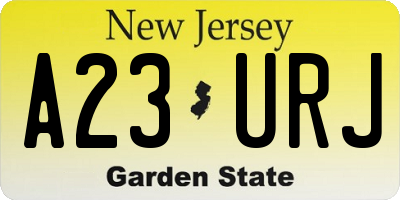 NJ license plate A23URJ