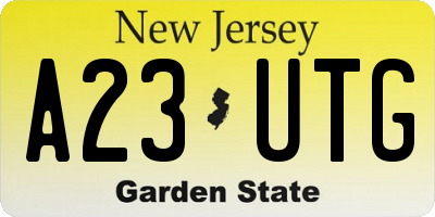 NJ license plate A23UTG