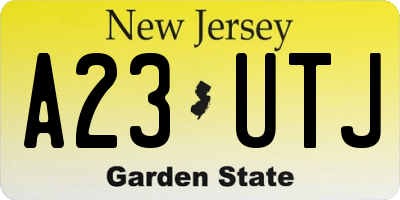 NJ license plate A23UTJ