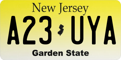 NJ license plate A23UYA