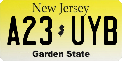 NJ license plate A23UYB