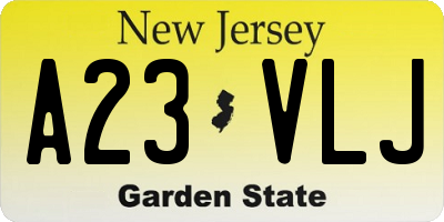 NJ license plate A23VLJ