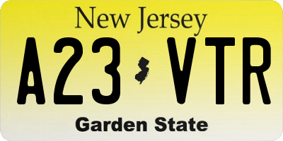 NJ license plate A23VTR