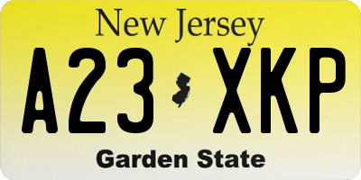 NJ license plate A23XKP