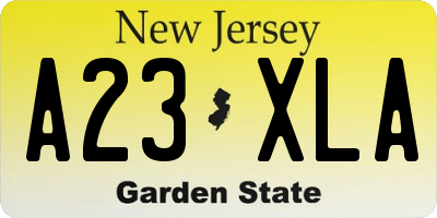 NJ license plate A23XLA
